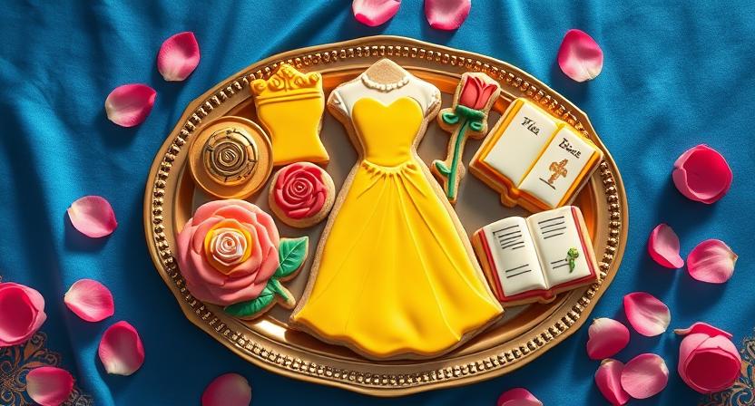 beauty and the beast sugar cookies